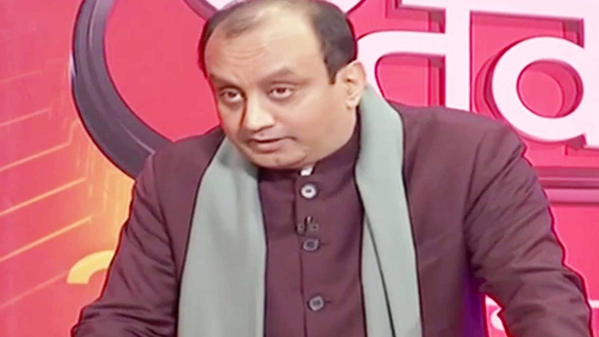 बहस के दौरान BJP प्रवक्ता सुधांशु त्रिवेदी