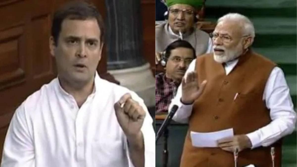 लोकसभा में राहुल गांधी और नरेंद्र मोदी (फाइल)