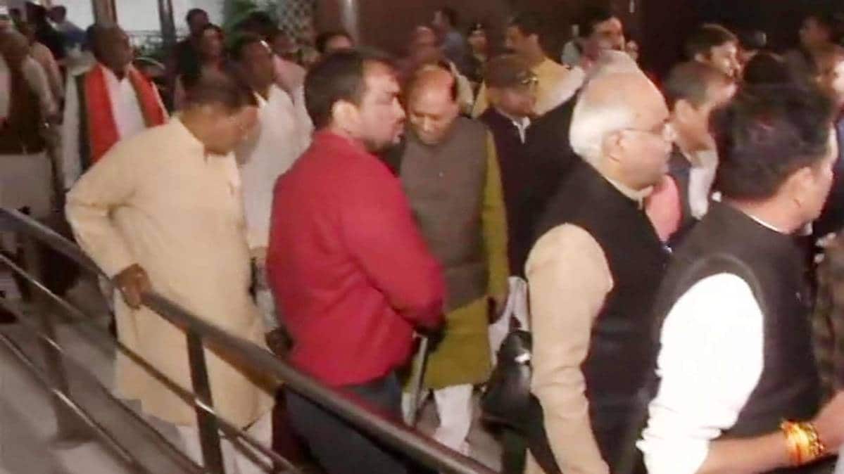 Madhya Pradesh Bharatiya Janata Party (BJP) MLAs arrive in Delhi.