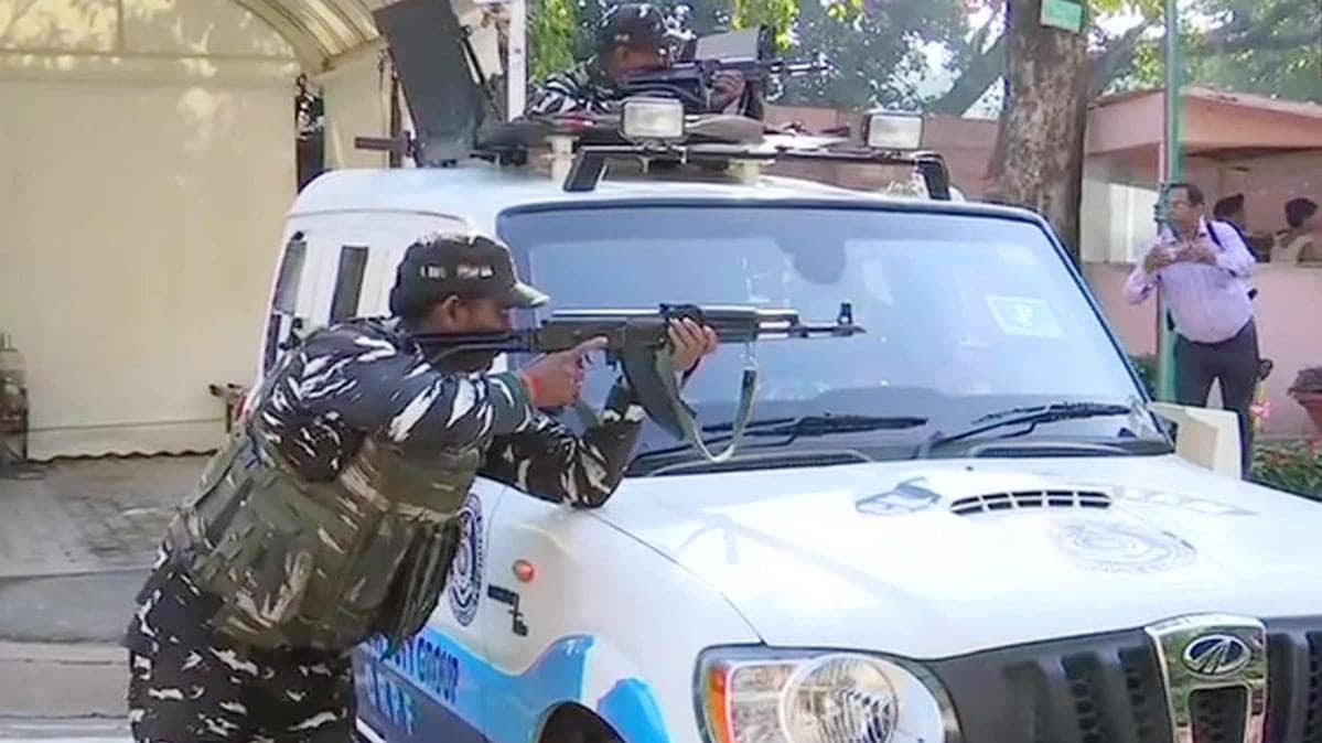 Security at Gate No. 1 in Parliament on alert after BJP MP Vinod Kumar Sonkar's car was damaged as spikes placed at a distance of a boom barrier at the gate got activated after a car accidentally touched the boom barrier.