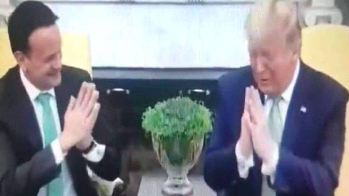 नमस्ते करते हुए अमेरिकी राष्ट्रपति डोनाल्ड ट्रंप (वीडियो ग्रैब)