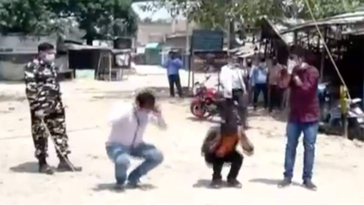 लॉकडाउन तोड़ने पर पुलिस ने सिखाया सबक