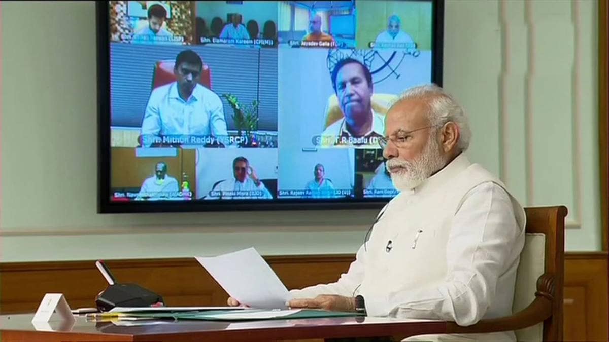 कोरोना संकट पर सर्वदलीय बैठक (फोटो-एएनआई)