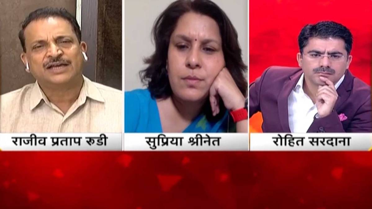 कांग्रेस प्रवक्ता सुप्रिया श्रीनेत और बीजेपी प्रवक्ता राजीव रूडी