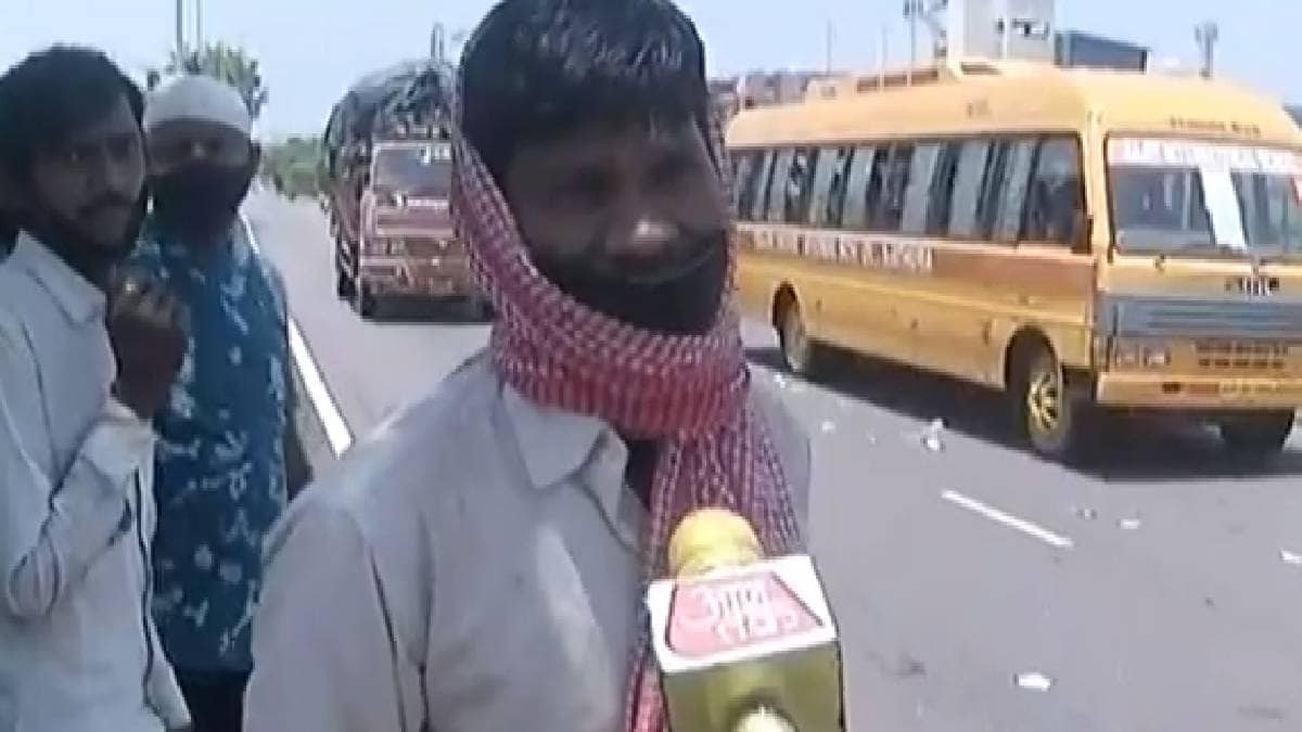 गर्मी में फंसे मजदूर