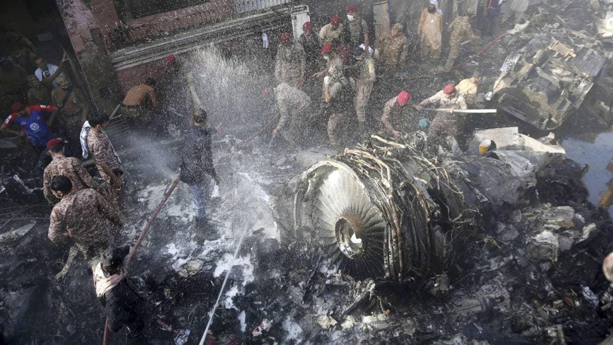 Pakistani flight carrying around 100 passengers has crashed (Photo- AP)