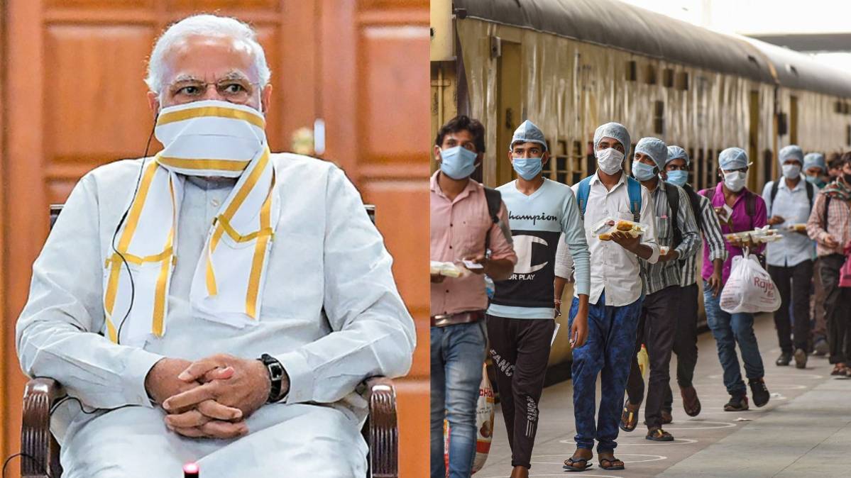 प्रधानमंत्री नरेंद्र मोदी/ मजदूर घरों के लिए ट्रेन से हो रहे हैं रवाना (File-PTI)