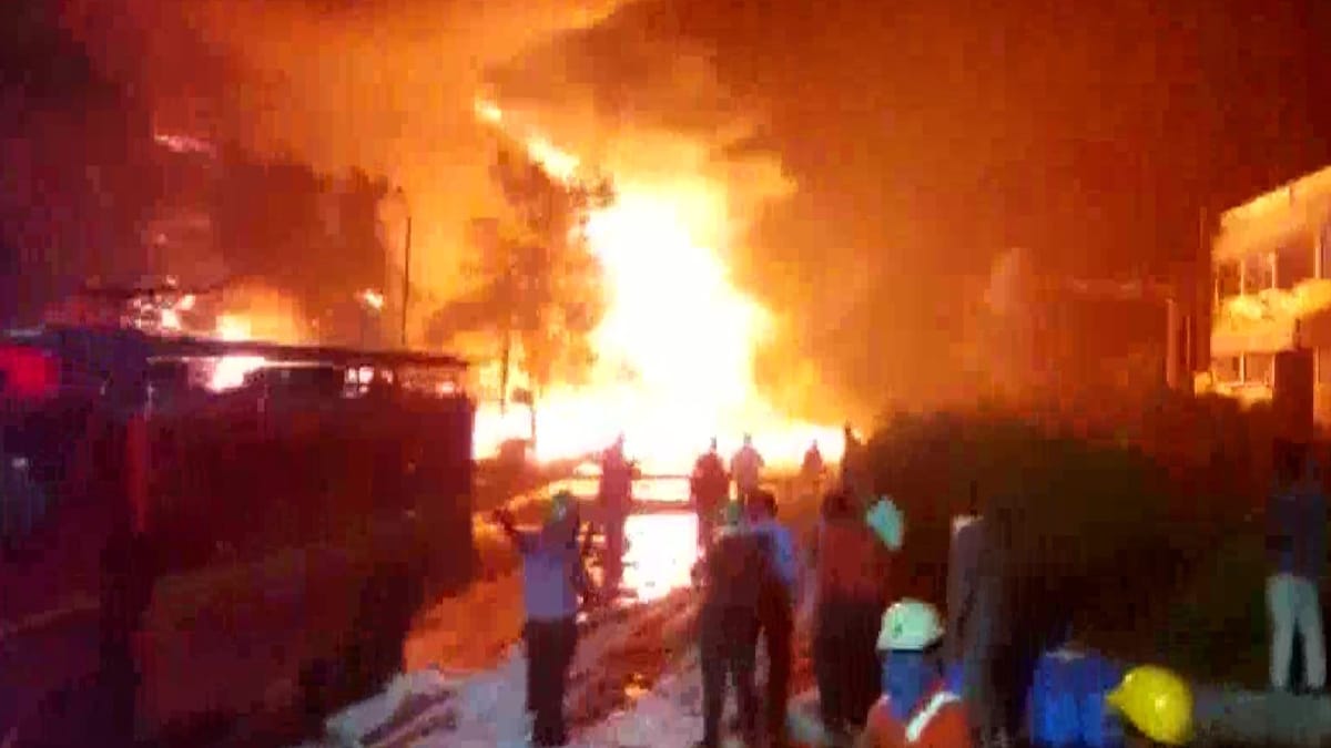 फैक्ट्री में लगी भीषण आग (File-ANI)