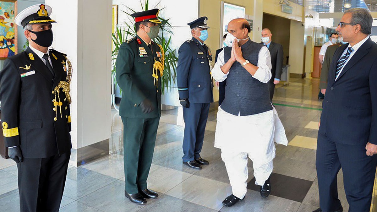Defense minister Rajnath Singh in Russia (Photo-PTI)