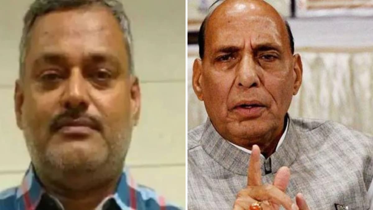 Vikas Dubey/ Union Home Minister Rajnath Singh (File Photo)