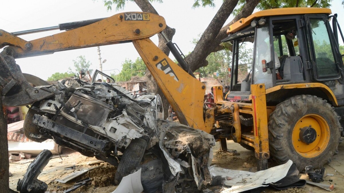 Gangster Vikas Dubey house razed (File-PTI)