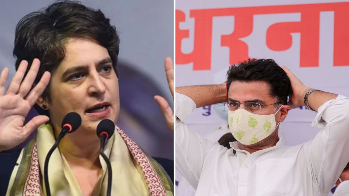 कांग्रेस नेता प्रियंका गांधी / सचिन पायलट और अशोक गहलोत (फाइल फोटो)