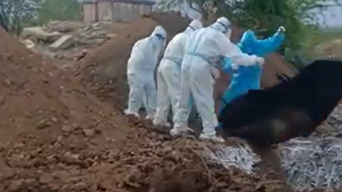 Viral Video shows Corona patients corpses thrown away into pit Ballari Karnataka