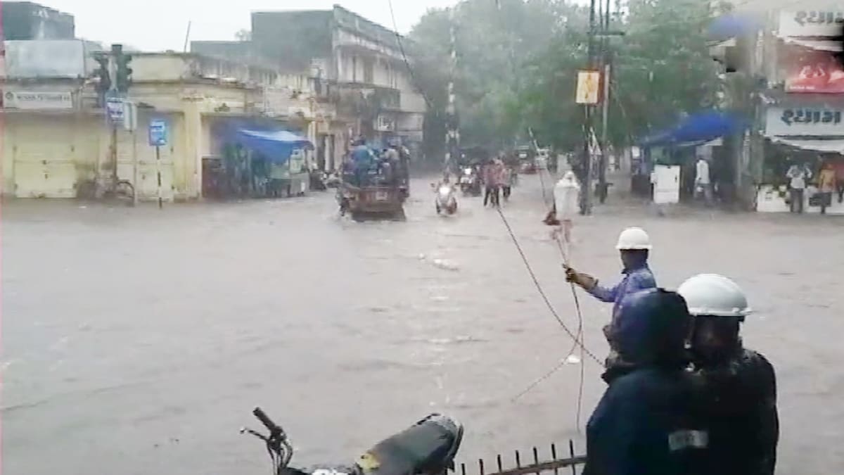 Gujarat Heavy rainfall triggered water logging in parts of Dwarka, Porbandar, Junagadh and Gir Somnath