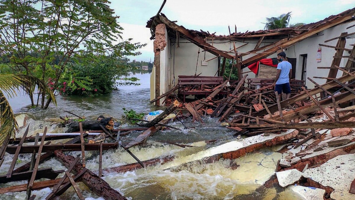 151-year-old church collapses after bund breaches in Alappuzha (Photo- PTI)