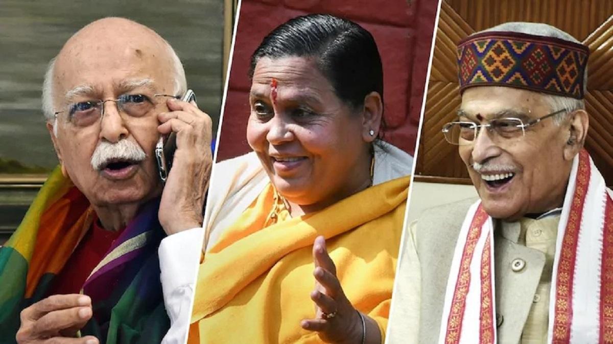 बाबरी विध्वंस में आरोपी लाल कृष्ण आडवाणी, उमा भारती और मुरली मनोहर जोशी (फाइल फोटो)