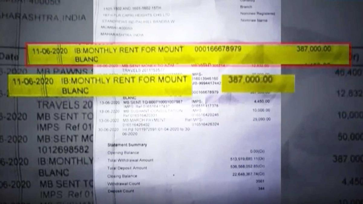 सुशांत के बैंक स्टेटमेंट