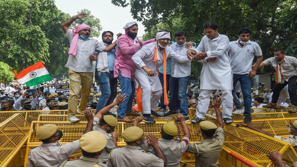 Congress workers staged protest in Delhi (photo-PTI)