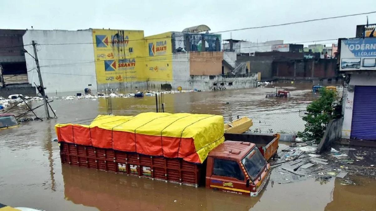 Heavy flood affected Telangana