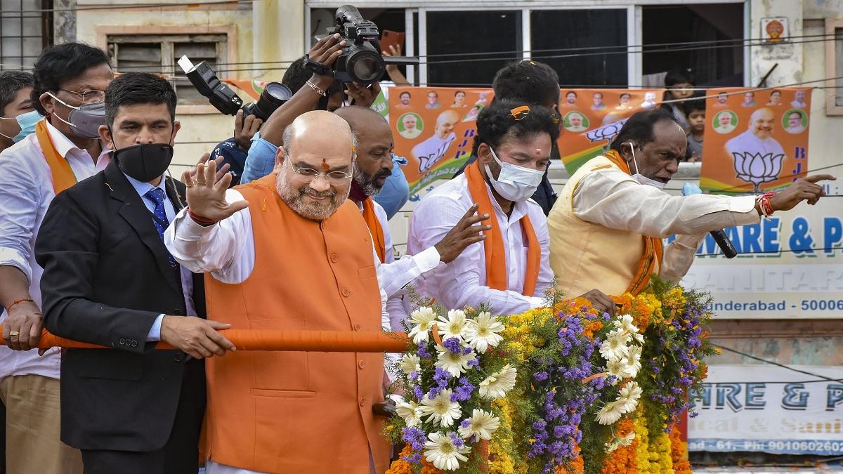 Amit Shah Hyderabad Road Show (File Photo-PTI)