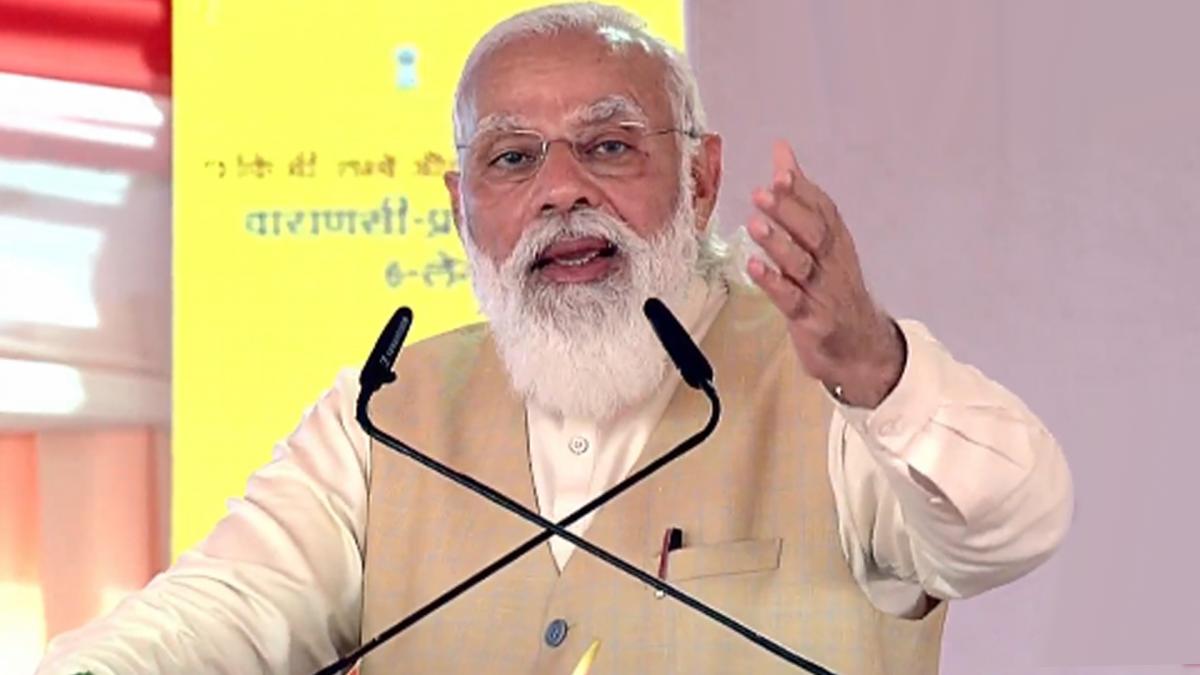 PM Modi addressing rally in Varanasi