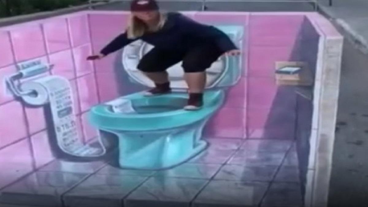 Girl running over wall