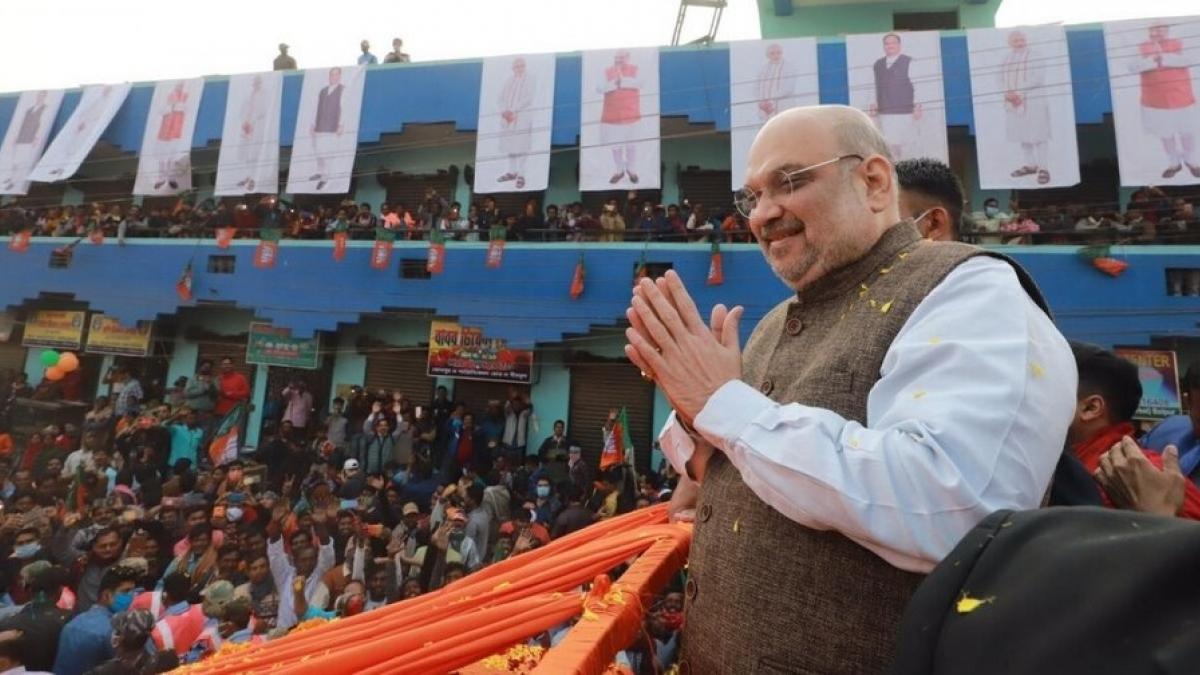 Home minster Amit Shah holding mega road Show (File Photo-PTI)