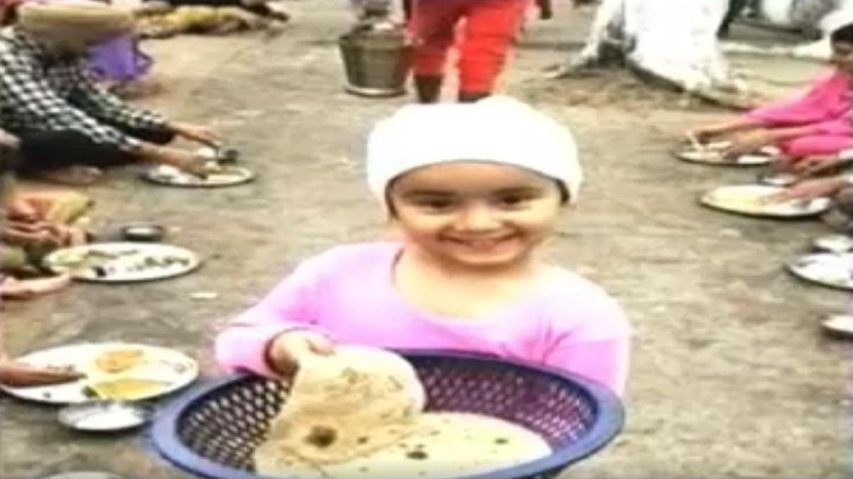 Girl serving food