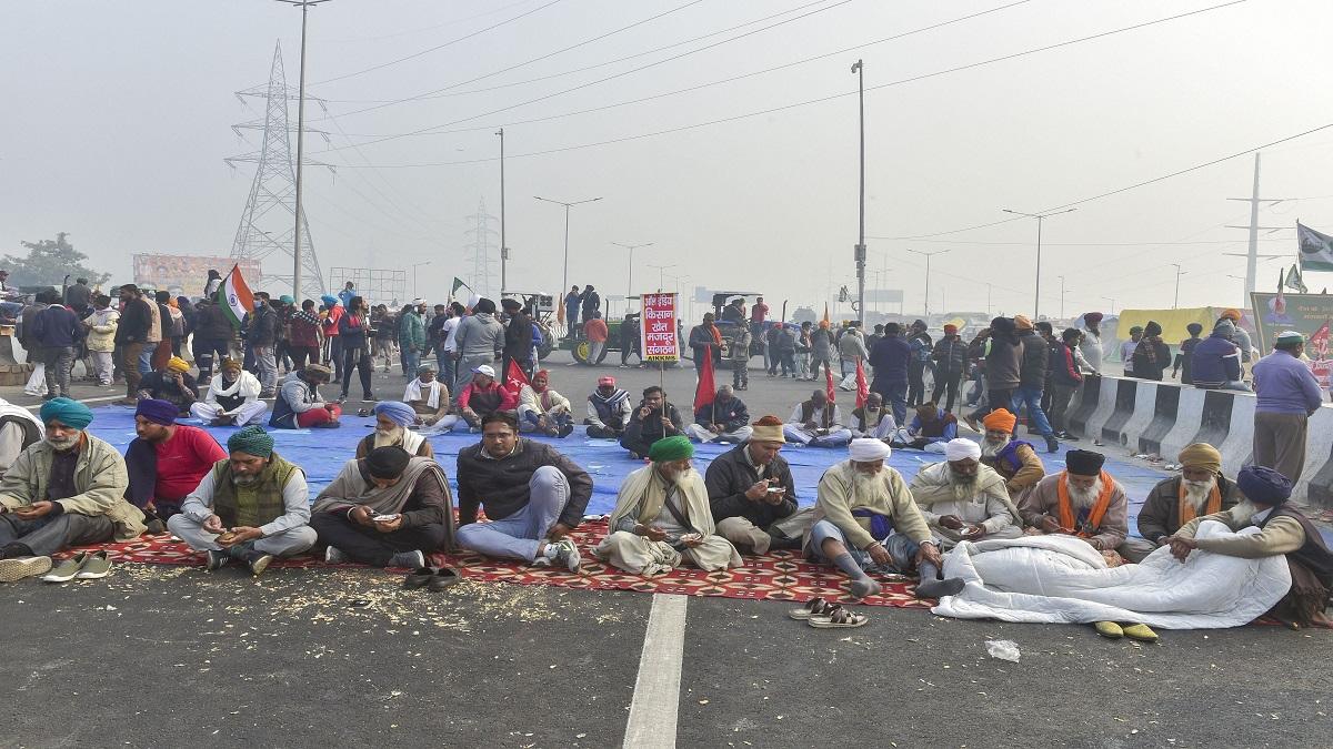 Farmers blocked road