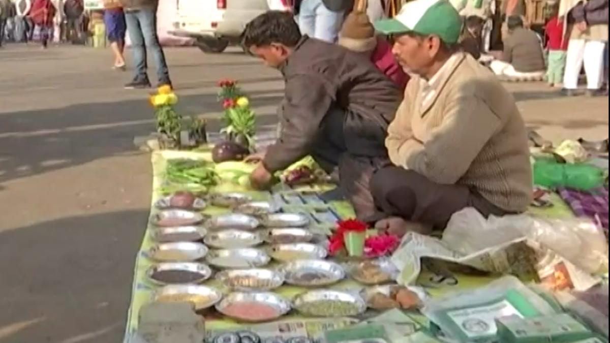 Farmer sits at kadipur border 