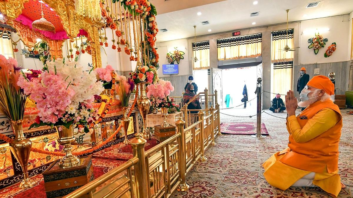 Prime Minister Narendra Modi at Gurudwara (Photo-PTI)