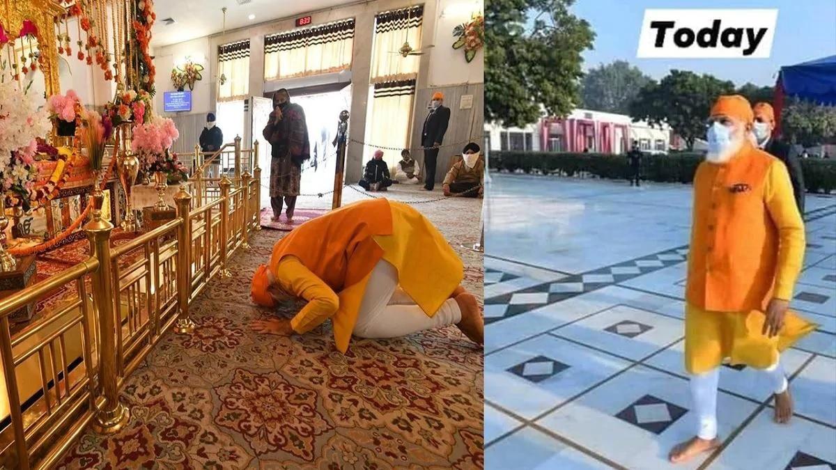 राकबगंज गुरुद्वारे में प्रधानमंत्री नरेंद्र मोदी 