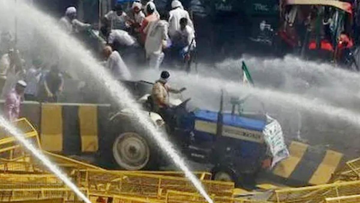 water cannons to disperse farmers 