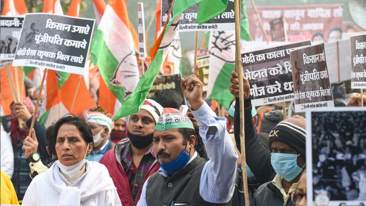  congress protest in supports of farmers