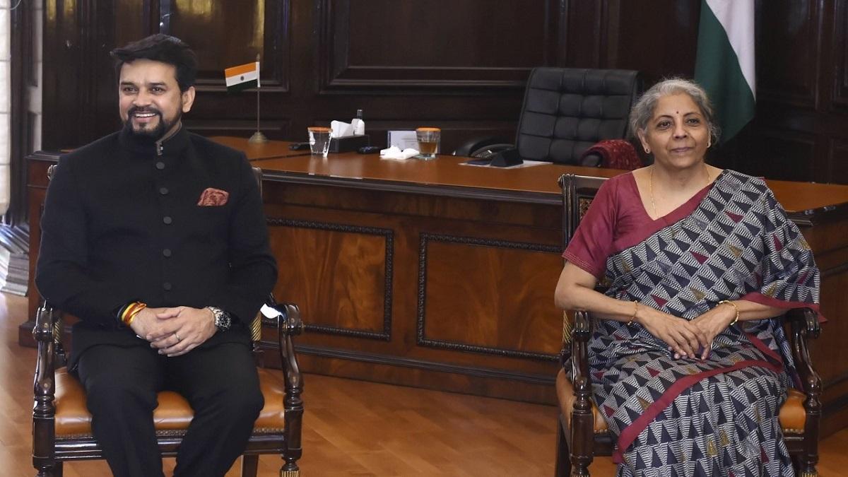 Nirmala Sitaram with Anurag Thakur (Photo-PTI)