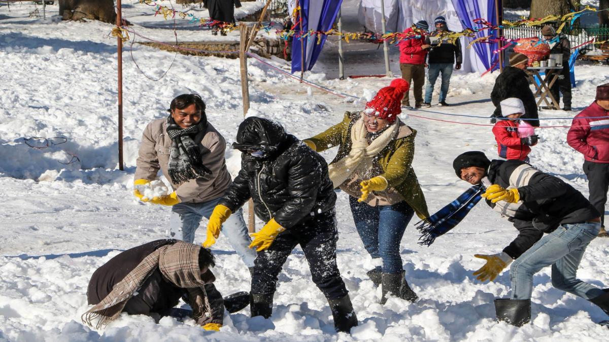 winter new year on hills