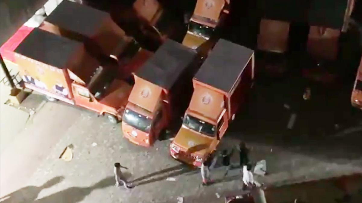 CCTV of BJP's Publicity vans allegedly vandalized