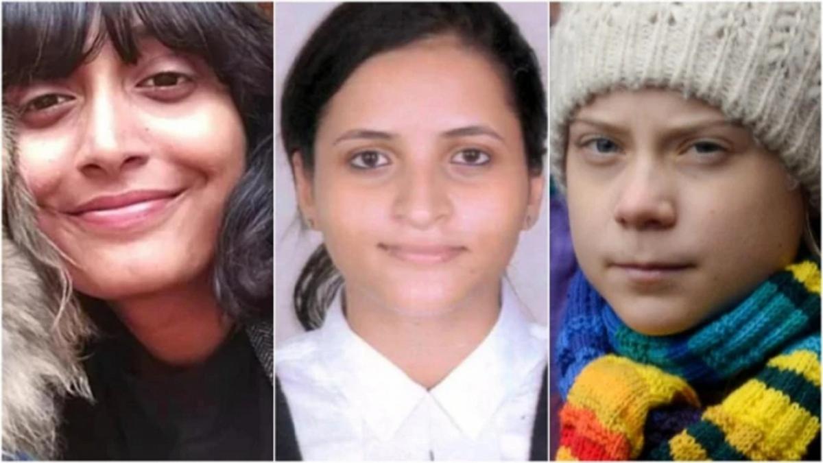 दिशा रवि, निकिता जैकब और ग्रेटा थनबर्ग (फाइल फोटो)