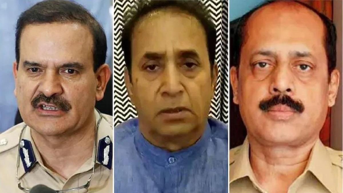 अनिल देशमुख, सचिन वाजे और परमबीर सिंह. (फाइल फोटो-PTI)