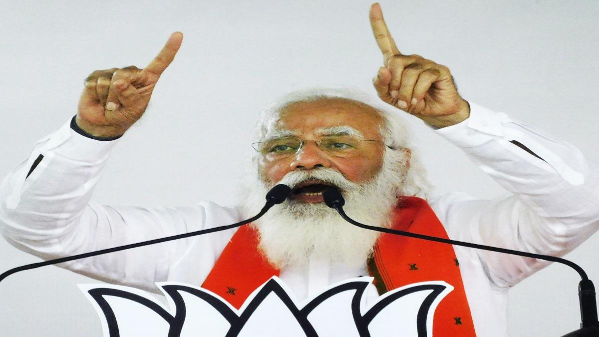 Prime Minister Narendra Modi in Bankura Rally (Photo-PTI)