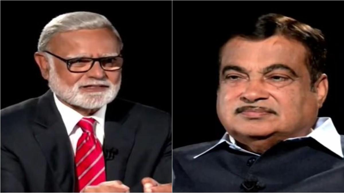 प्रभु चावला के साथ नितिन गडकरी.