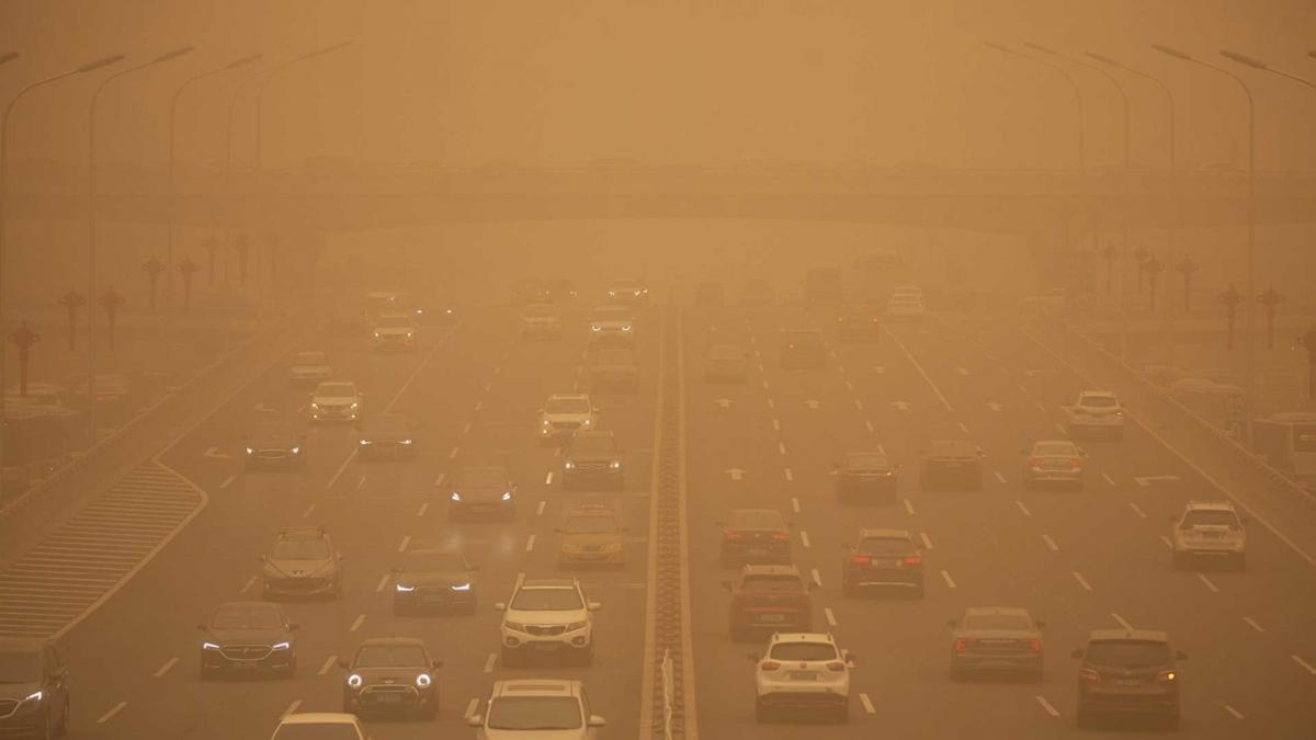 चीन में रेतीला तूफान