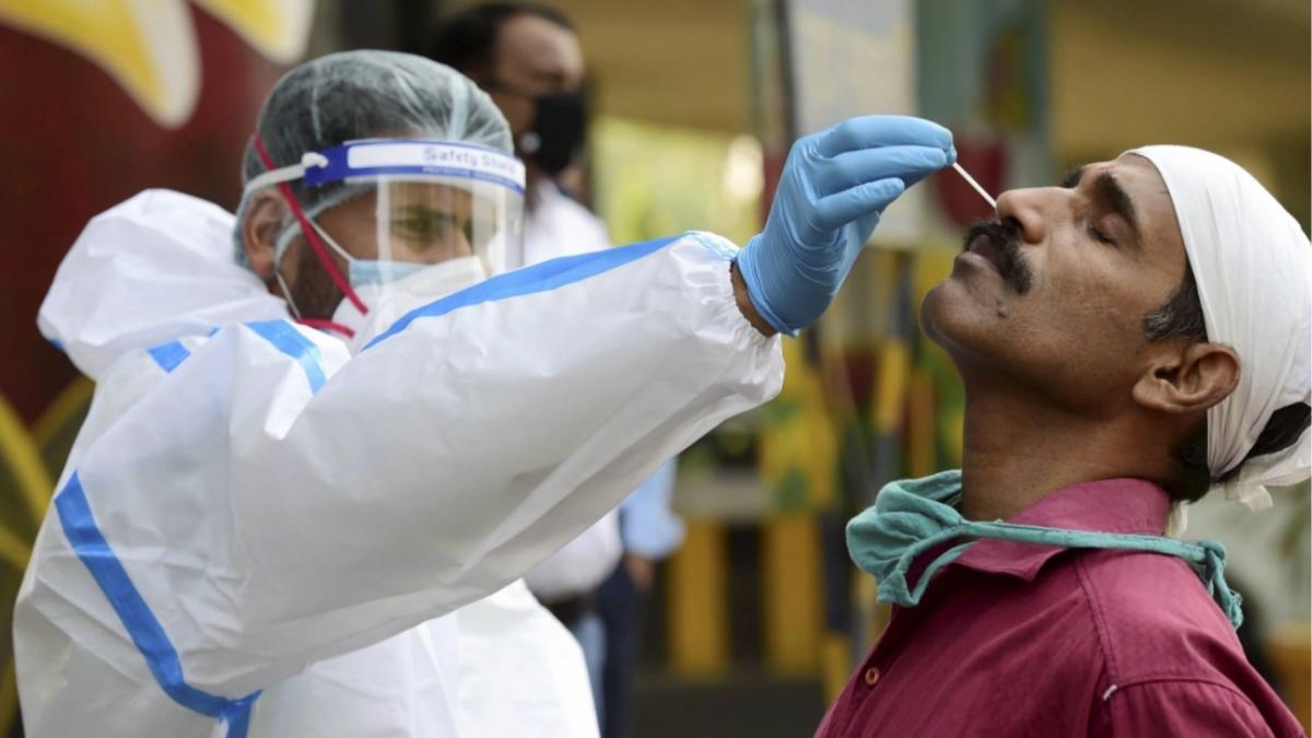 Health worker taking swab (File-PTI)
