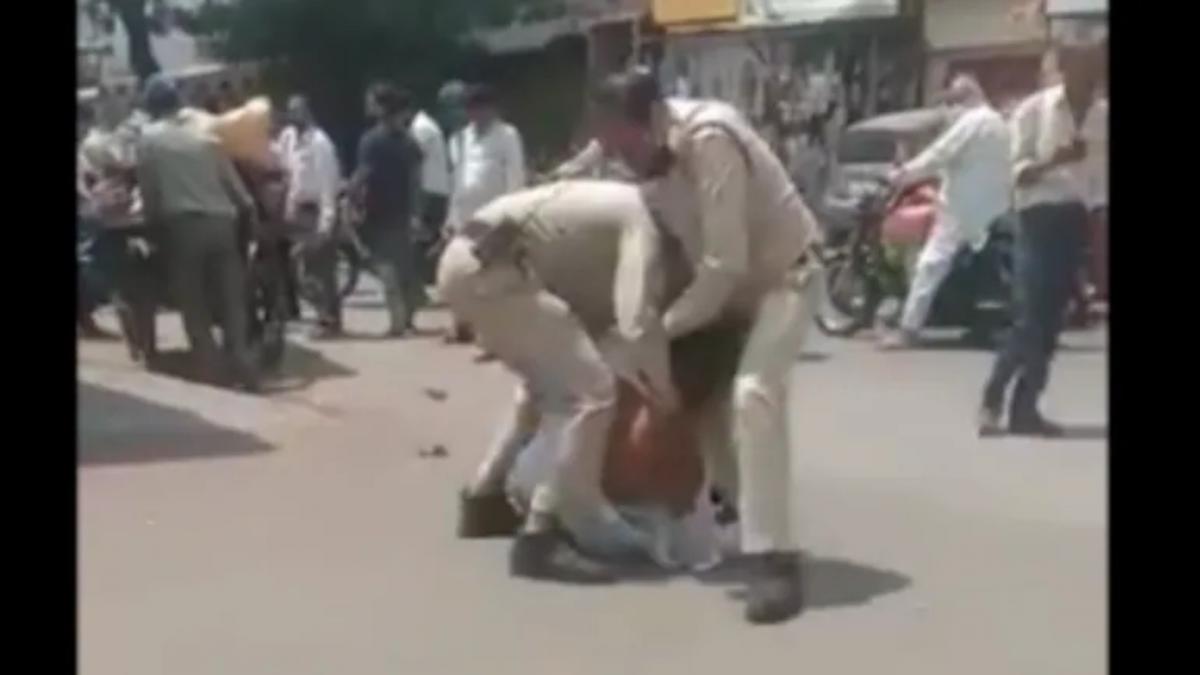 man beaten by police