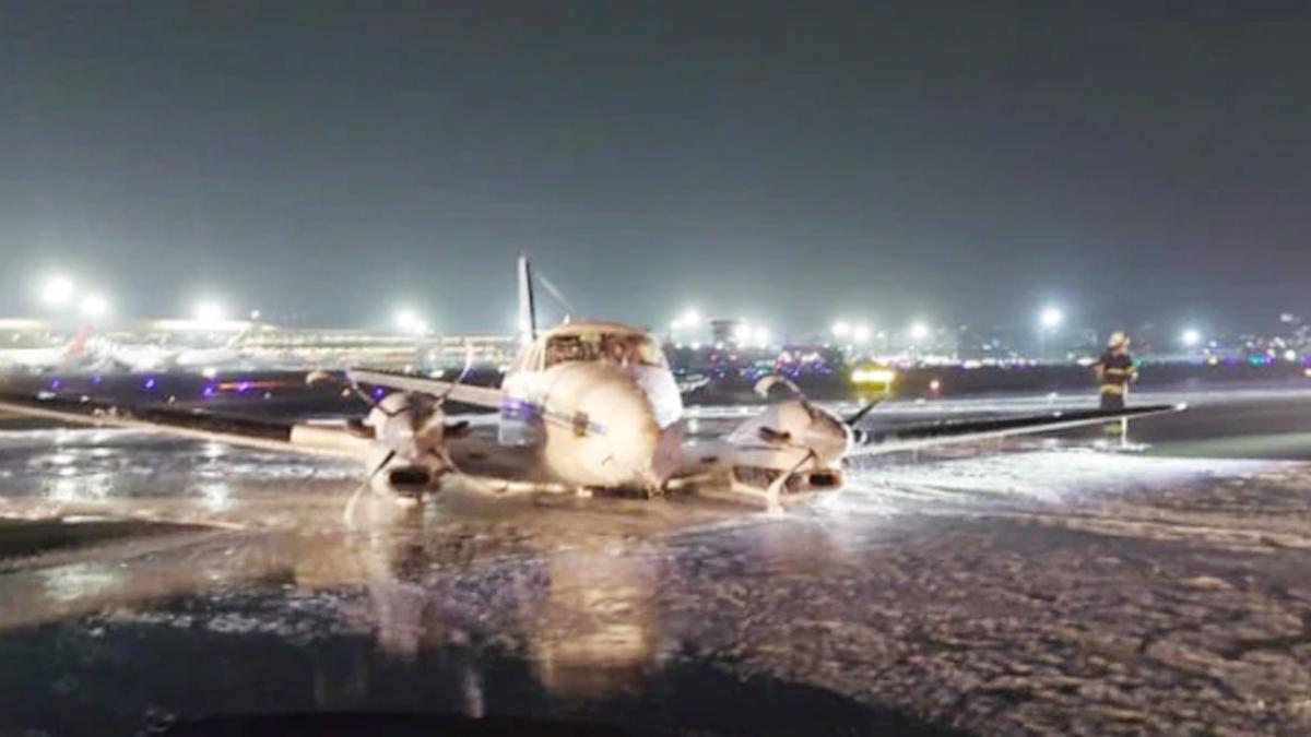 Emergency landing of air ambulance 