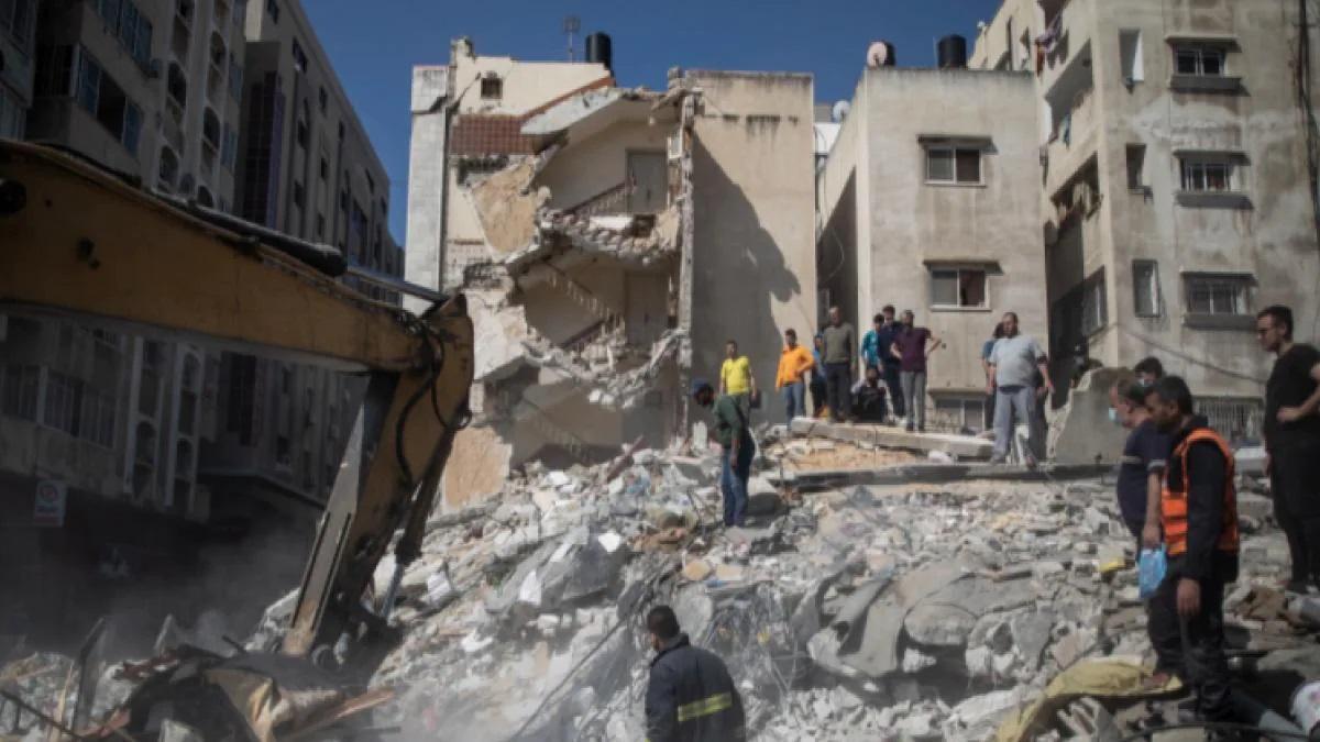 Collapsed buildings and disrepair seen everywhere in gaza