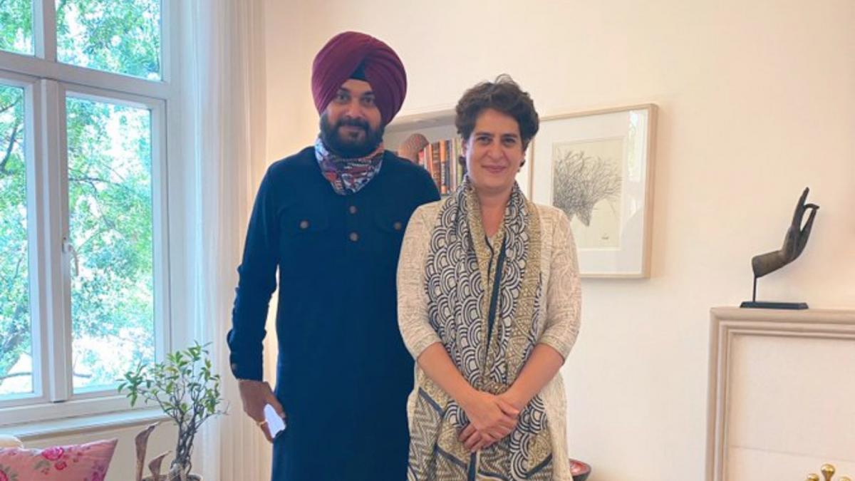 Navjot Singh Sidhu and Priyanka Gandhi
