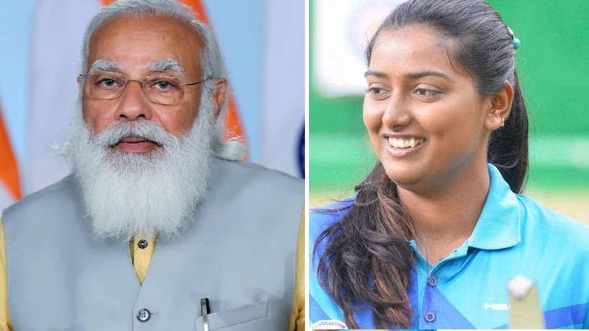 PM Narendra Modi interacts with Indian Archer Deepika Kumari 