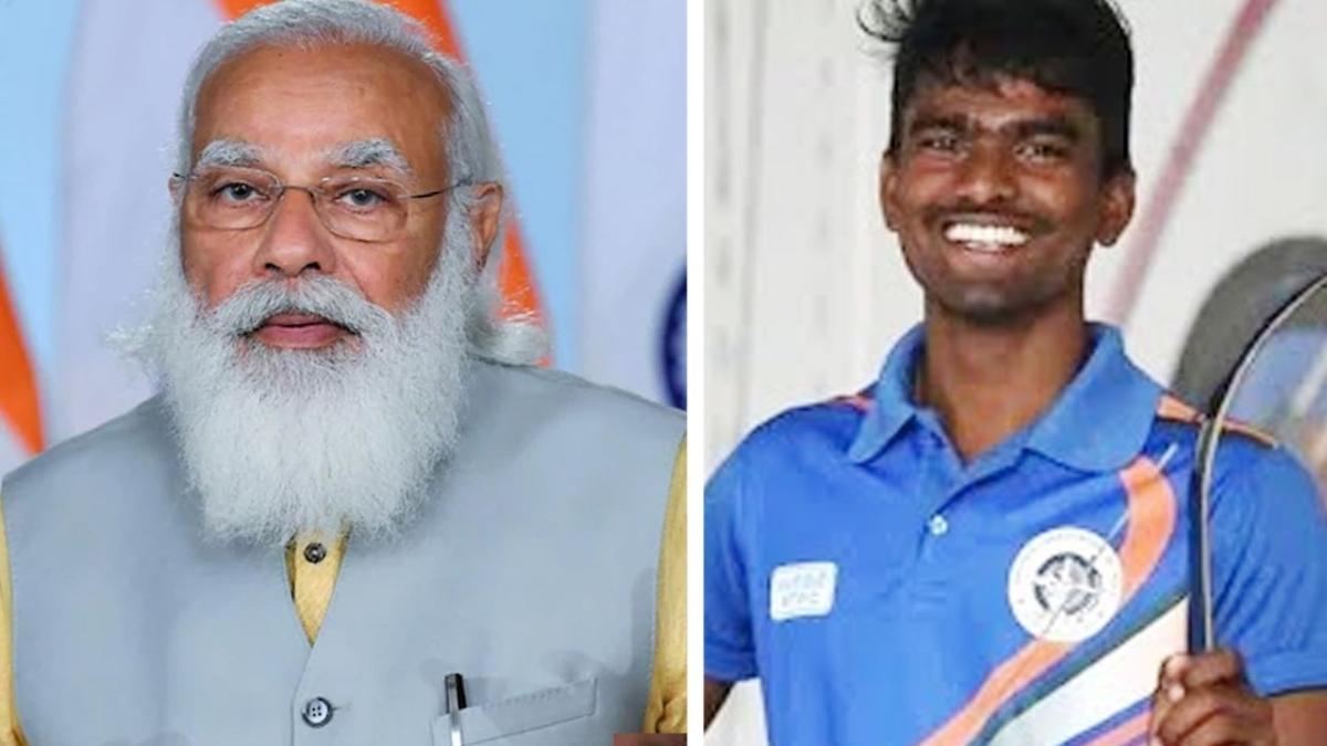 PM Modi interacts with Indian Archer Praveen Jadhav