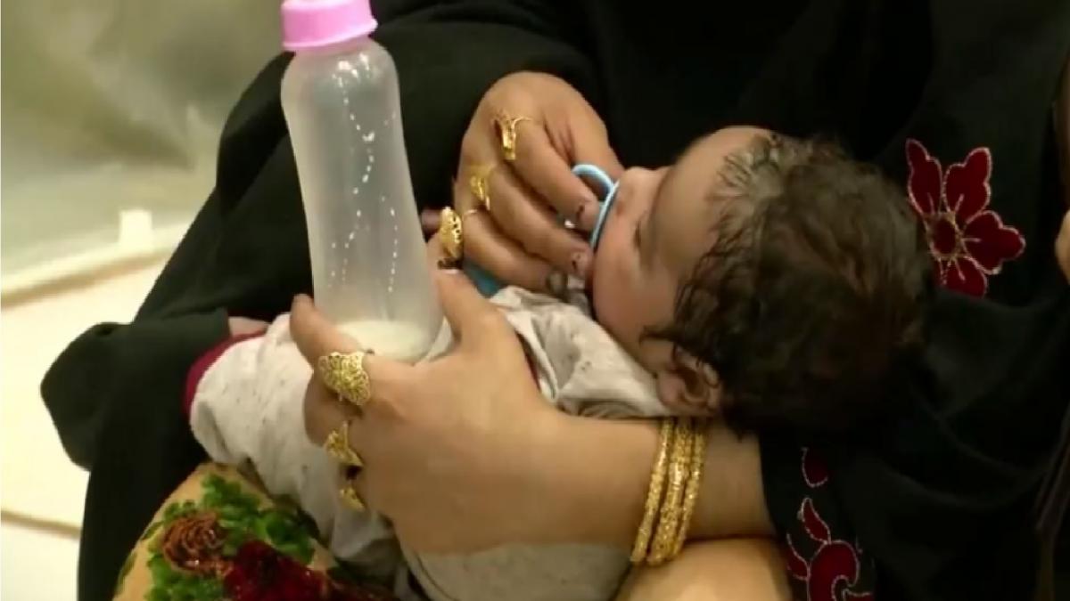 An infant evacuated from Kabul without even a passport